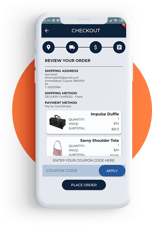 Stepped checkout in Magento 2 mobile app