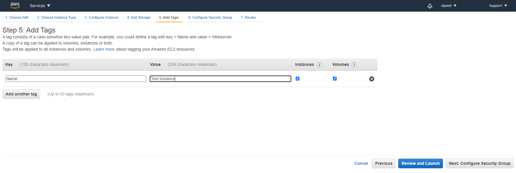 how to add tags in aws ec2 instance